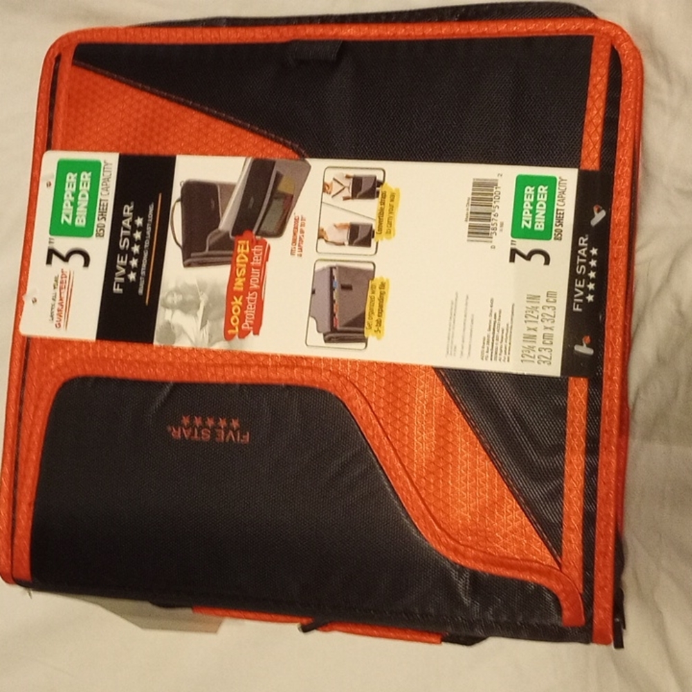Five star 3-inch zipper binder